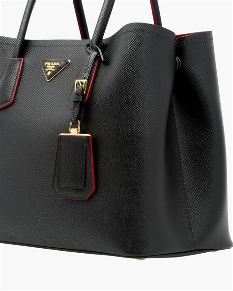 prada double tote large|Prada large tote bag black.